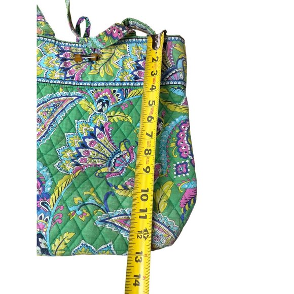 Vera Bradley Paisley Floral Quilted Tote Bag With Green Blue  Pink & Yellow - Picture 5 of 10